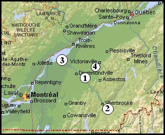 Carte centre Québec